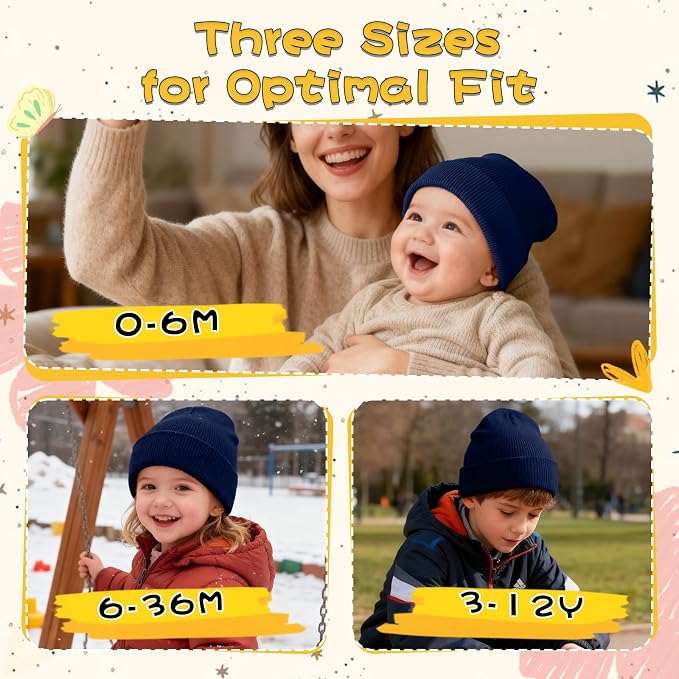 ZOORON Toddler Beanie Baby Kids Beanies Warm Winter Hat Knit Skull Cap - Image 2
