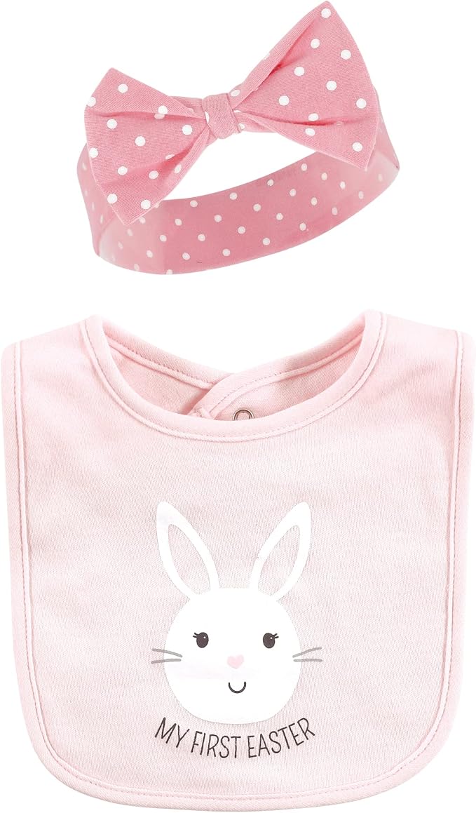 Hudson Baby Unisex Baby Cotton Bib and Headband Set - Image 3