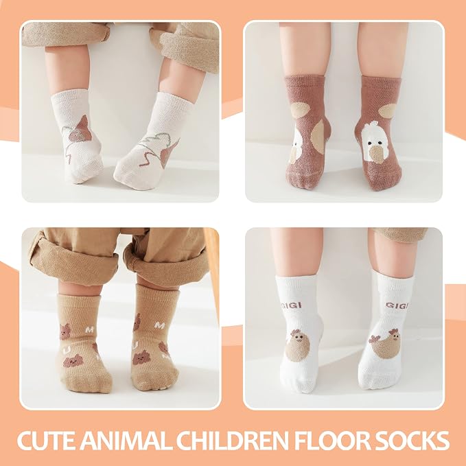 TRUEHAN 5 Pairs Toddler Non Slip Socks - Image 7