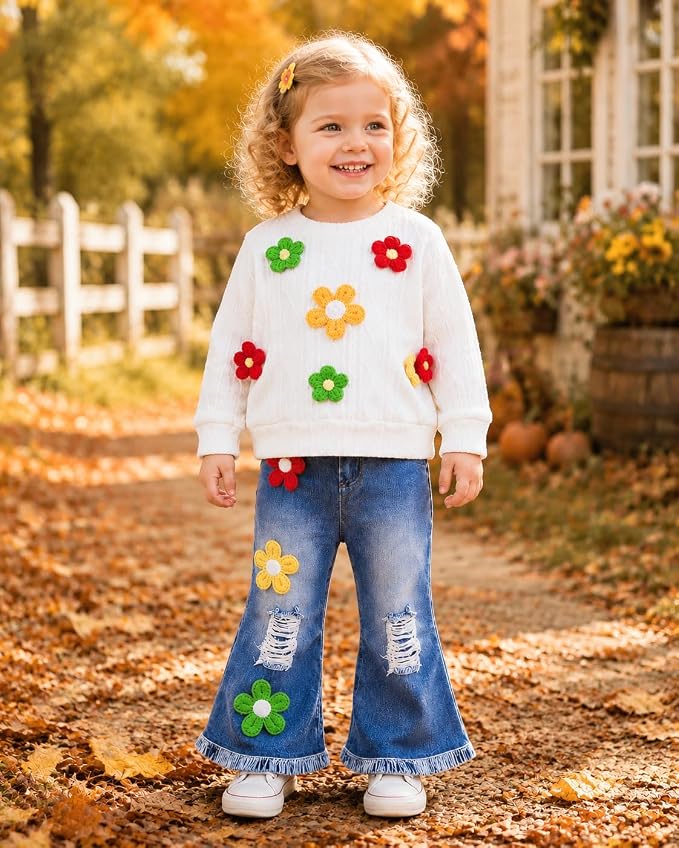 Renotemy Toddler Baby Girl Clothes Fall Winter Outfits Gifts 12Months-5T - Image 2