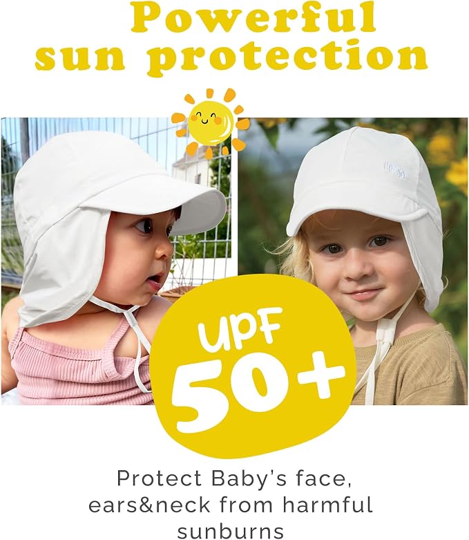 FURTALK Baby Sun Hat with Neck Flap UPF 50+ Toddler Quick Dry Swim Hat | UV - Image 2