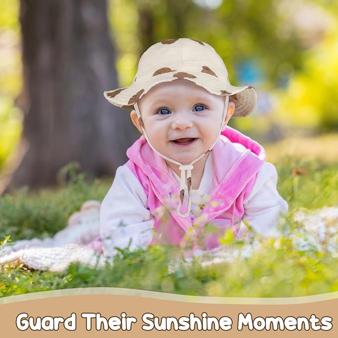 3 Pcs Baby Sun Hat Muslin, Baby Bucket Hat | UPF 50+ Sun Protection, Adjustable - Image 4