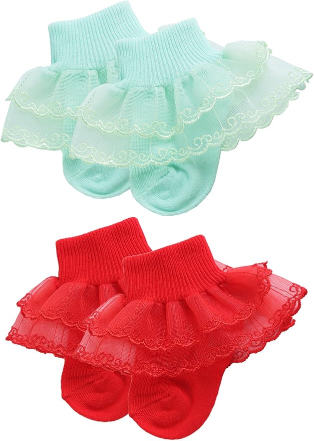 PrinceSasa Little Baby Girl Princess Lace Ruffles Socks Set - Image 2