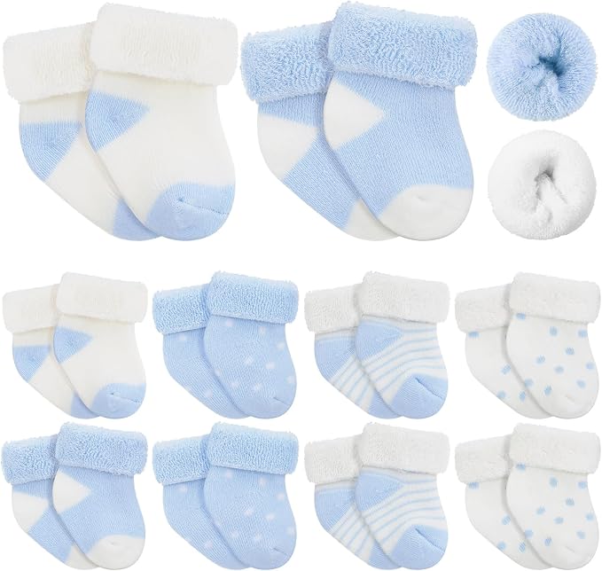 Twistover 10 Pairs Preemie Cotton Turn Cuff Socks by Twistover