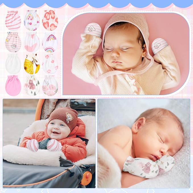 Geyoga 24 Pairs Newborn Baby Mittens No Scratch - Image 5