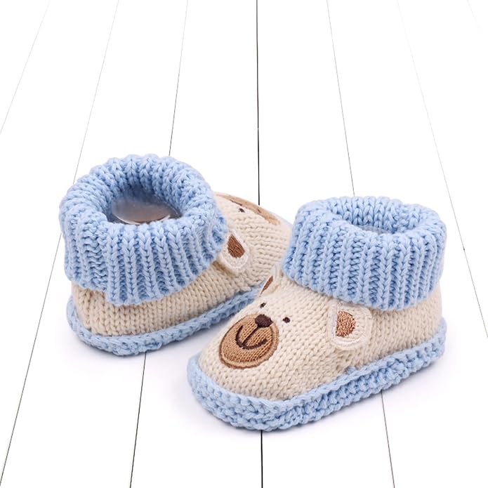 Infant Baby Boys Girls Knitted Booties Soft Cute First Walking Socks Shoes | - Image 4