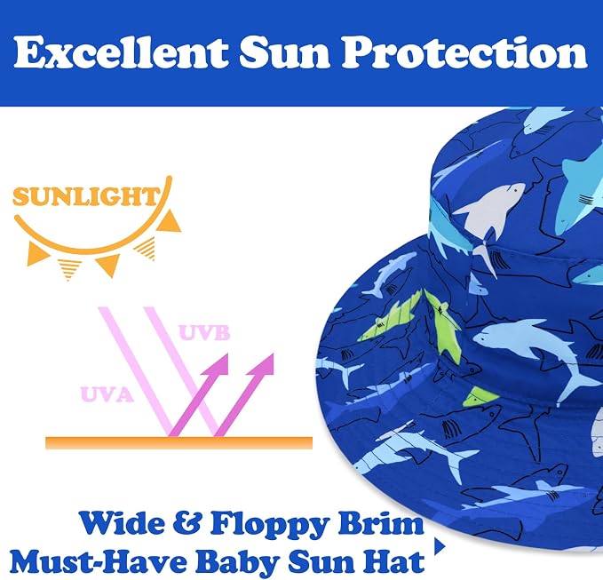 Sarfel Baby Sun Hat Summer Baby Boy Hats UPF 50+ Sun Protection Toddler Hat - Image 5