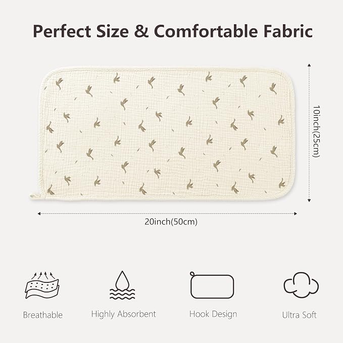 Susurration Muslin Burp Cloths, Soft Baby Burping Cloths - Image 2