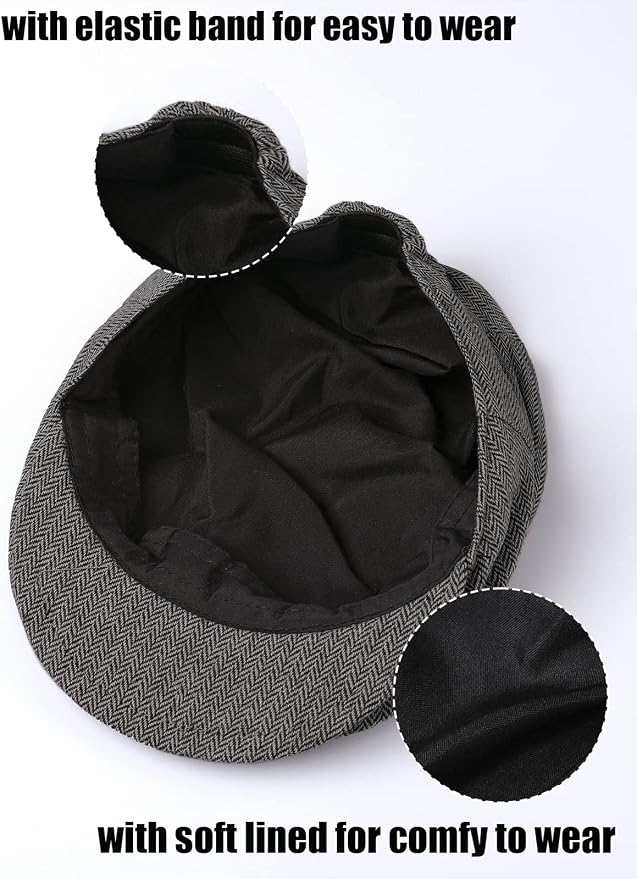 A&J DESIGN Baby Boys Newsboy Cap Toddler Kids Tweed Vintage Flat Hat - Image 4