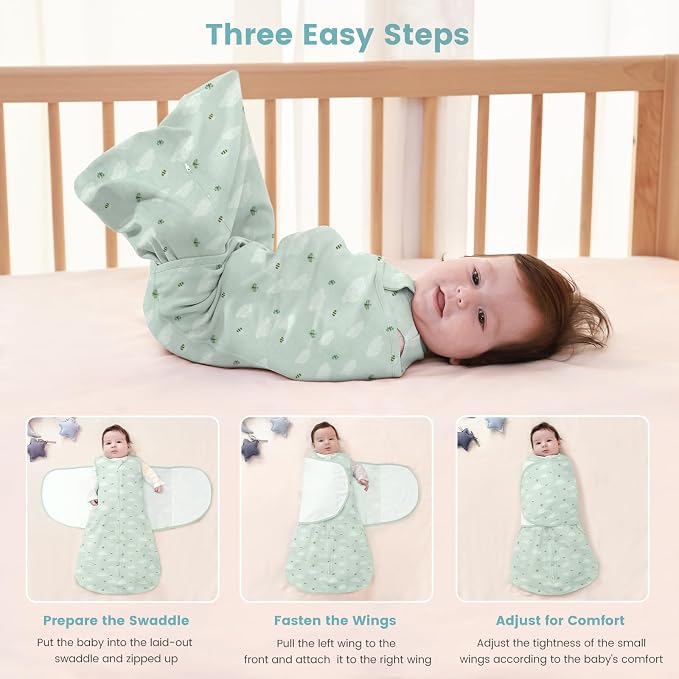 Baby Swaddle Sleep Sack, 1.0 Tog New-Parent-Friendly Swaddle - Image 5