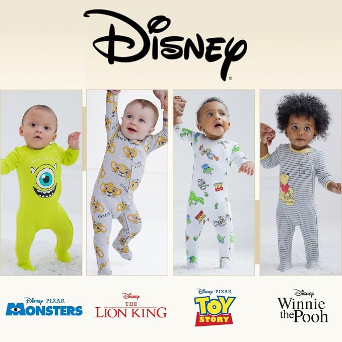 Disney Baby Boys' 2-Pack Footed One-Piece Sleep N' Play Newborn to Infant - Image 4