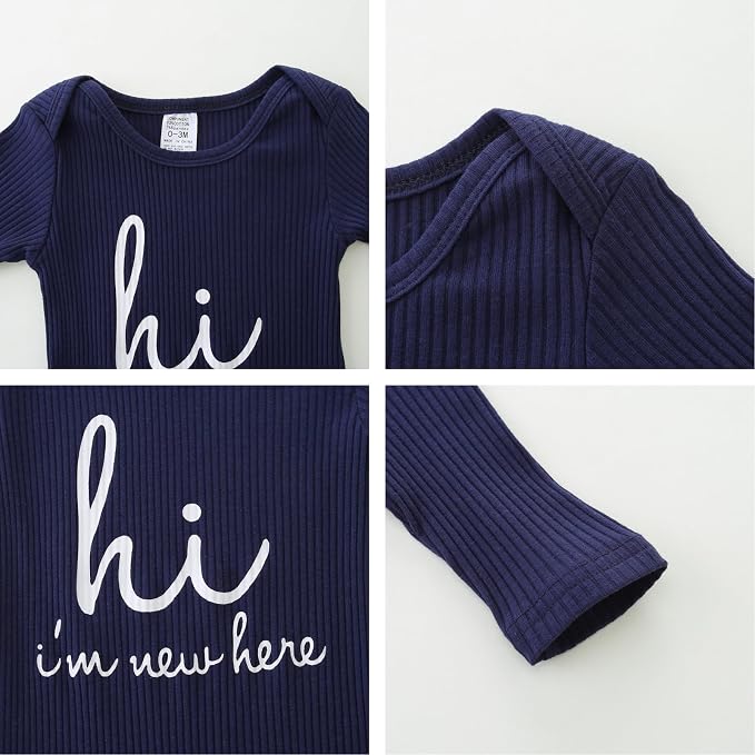 Baby Romper with Baby Mittens & Newborn Hats Footless Long Sleeve - Image 4