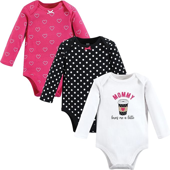 Hudson Baby Baby Girls' Cotton Long-sleeve Bodysuits 3-pack by HudsonBaby