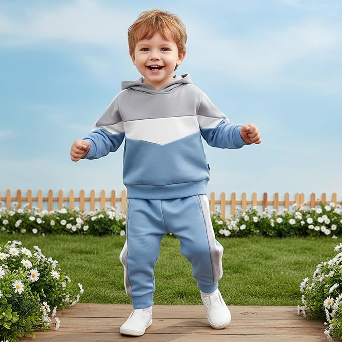 Infant Baby Boy Fall Winter Clothes Outfit Hooded Long Sweatshirt Pant Set - Image 5