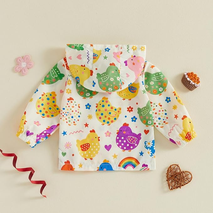 Toddler Windbreaker Jacket Baby Girl Hooded Zip Up Sweatshirt Winter Jacket - Image 5