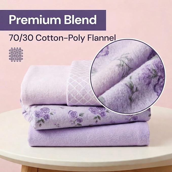 EVERYDAY KIDS 4 Pack of Soft Flannel Receiving Baby Blanket Set - Image 5