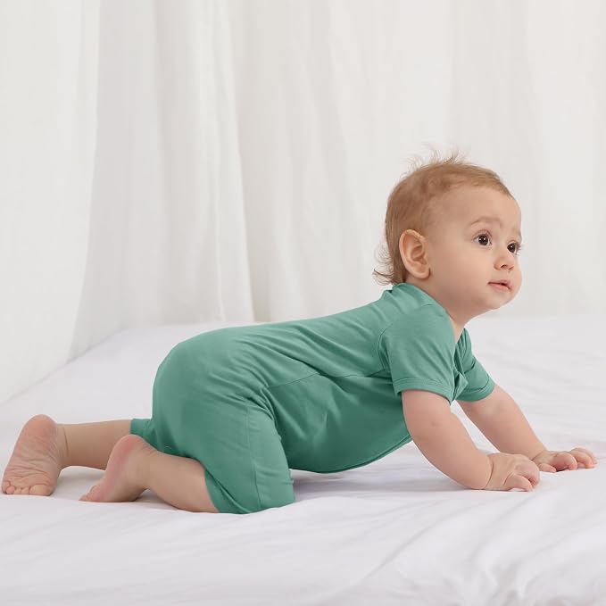 Jimonda Baby Bamboo Rayon Rompers Short Sleeve 3pc Pjs - Image 4
