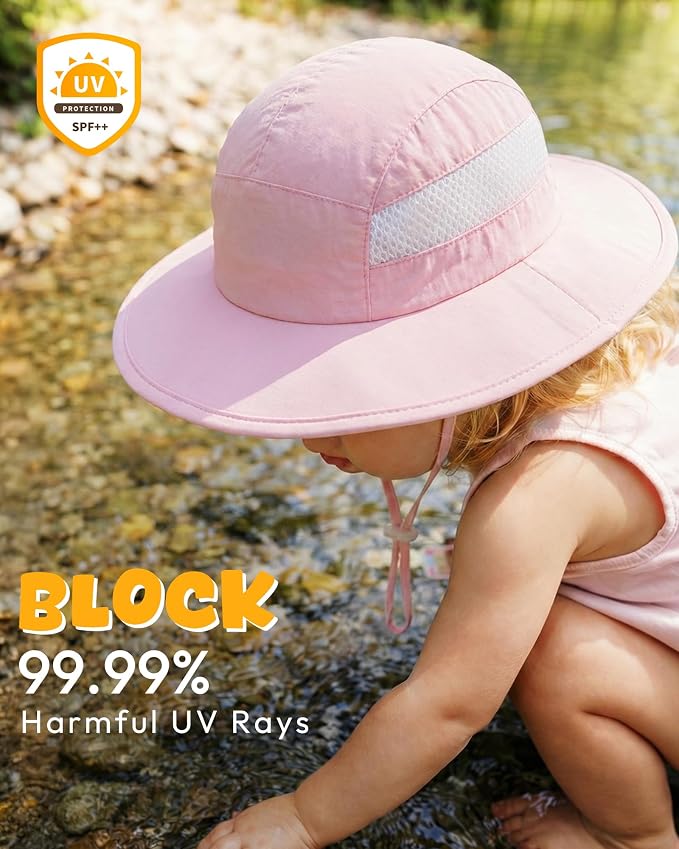 HONGTEYA 2 Pack Baby Sun Hat Infant Toddler Boys Girls Sun Protection Bucket - Image 3