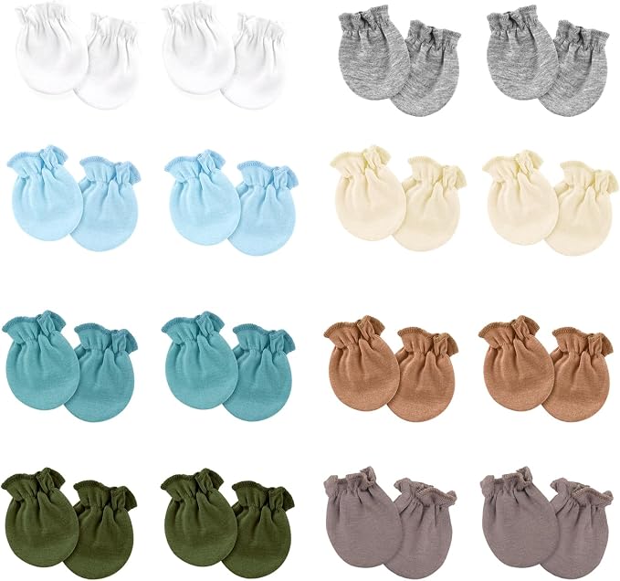 AQOKKA Newborn Baby Mittens No Scratch Cotton Elastic Wrist Gloves Infant by AQOKKA