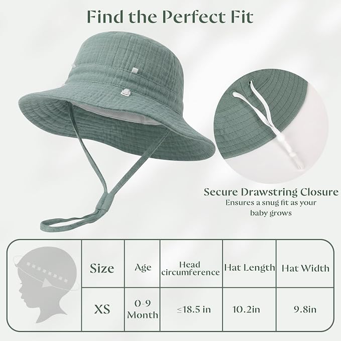 Play Tailor 2 Pack Newborn Baby Sun Hat Breathable Muslin Cotton Cap 0-24M | - Image 6