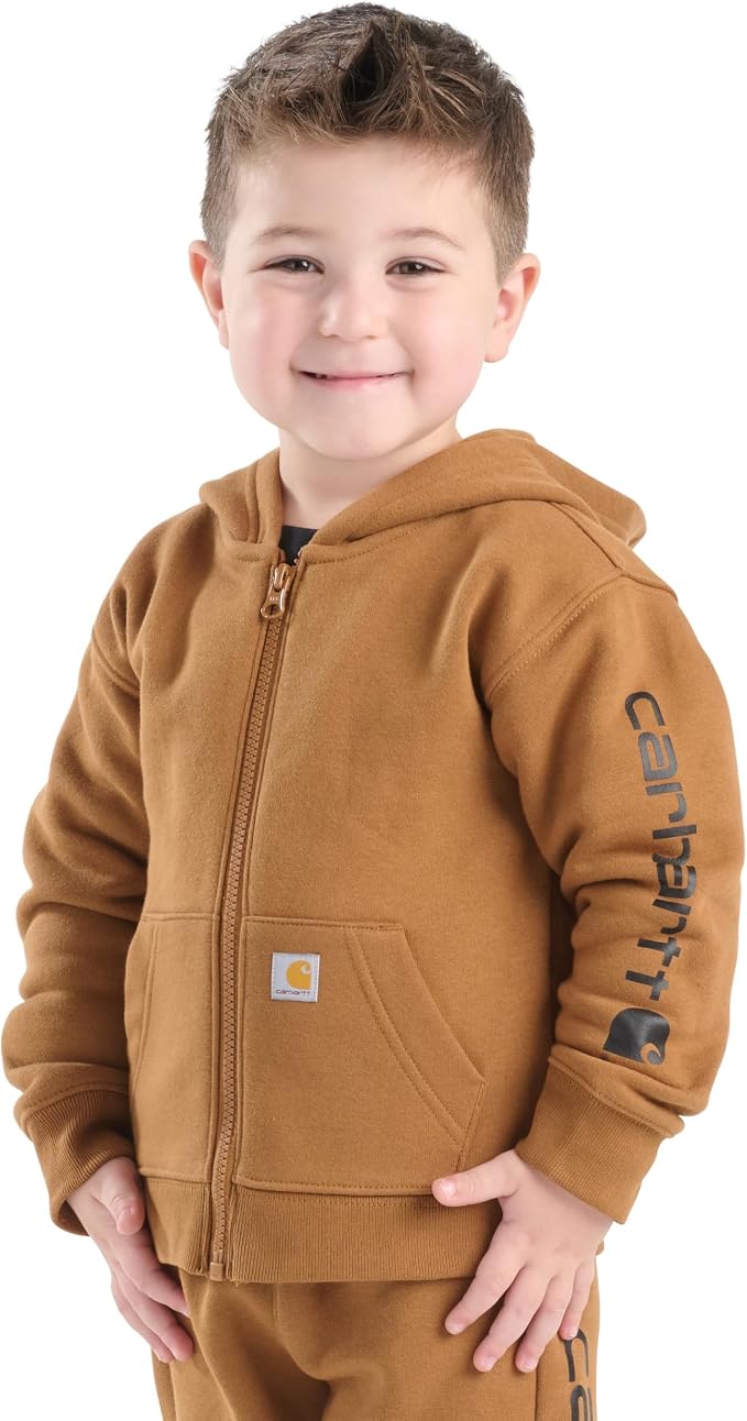 Carhartt Kid's CP8675 Long-Sleeve Full-Zip Logo Sweatshirt by Carhartt