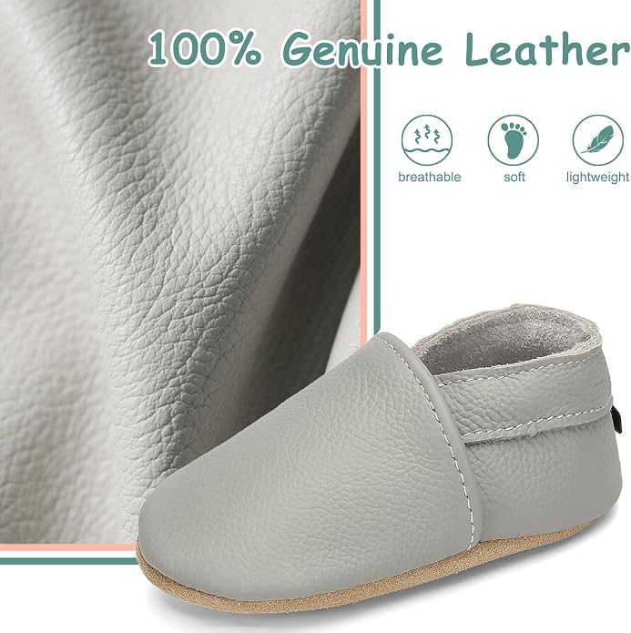 Genuine Leather Baby Booties Soft Sole Toddler Walking Shoes - Image 3