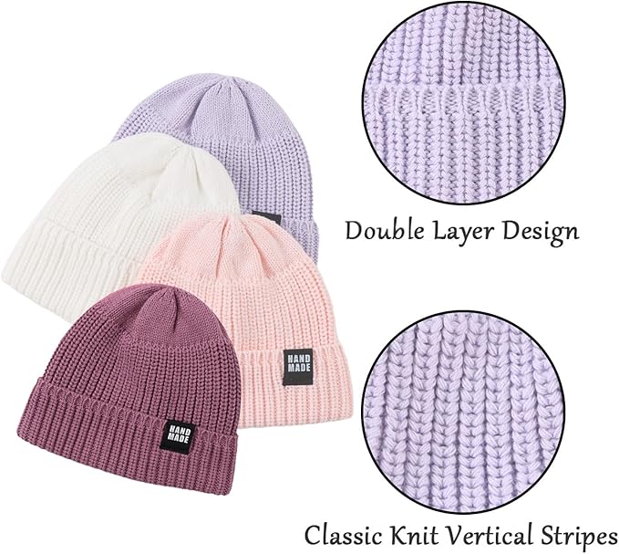 JANGANNSA Simple Knitted Baby Beanie Hip-Hop Boys Winter Hat Toddler Kids Bonnet for Girls 0-5Y