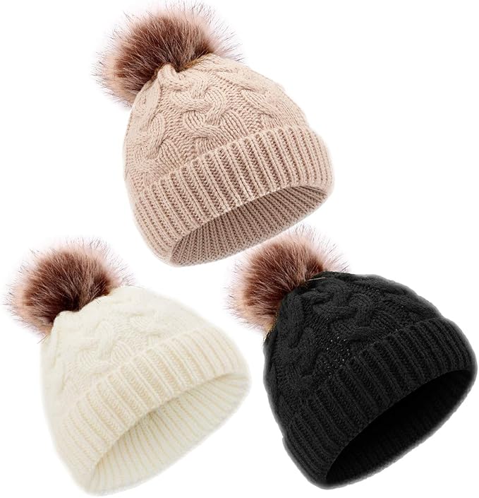 DANMY Baby Beanie Hat, Infant Newborn Toddler Winter Warm Knit Cap by DANMY