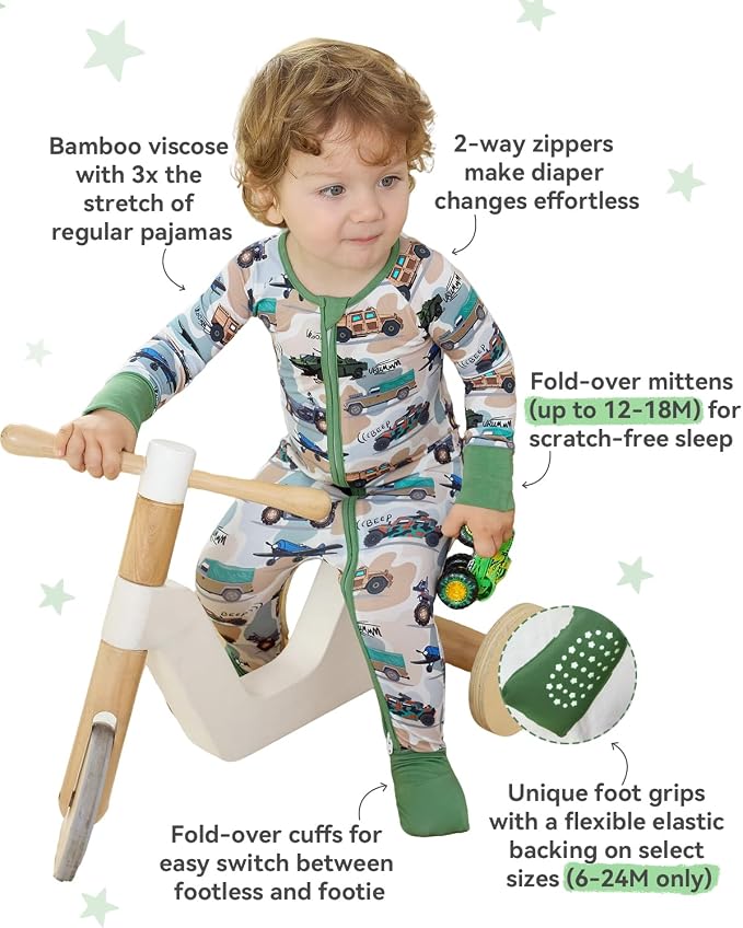babee Reshinee Bamboo Viscose Baby Footie Pajama, Zipper Sleeper Boys Girls | - Image 4