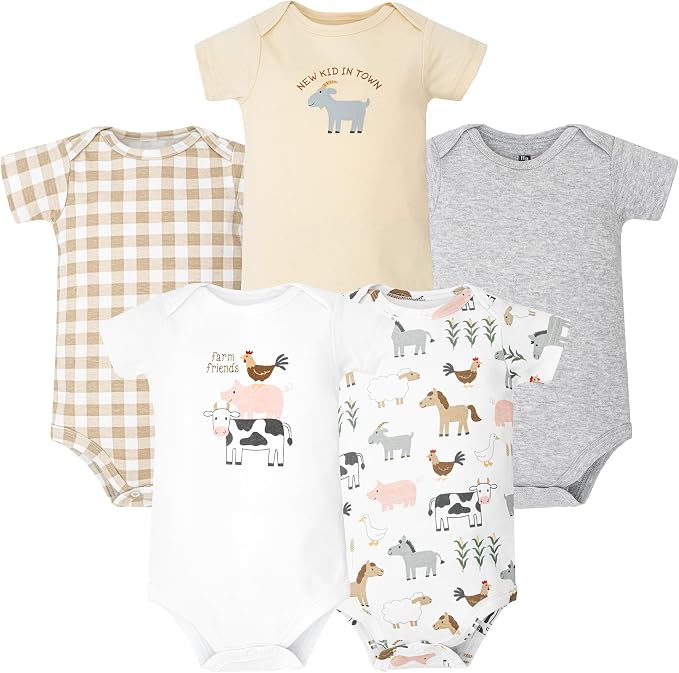 Hudson Baby Unisex Baby Cotton Bodysuits 5-Pack by HudsonBaby