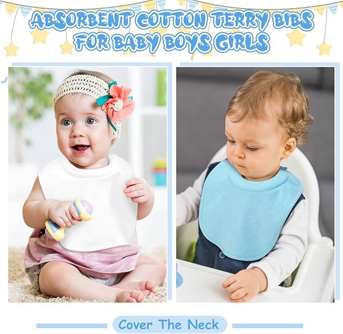 4 Pcs Baby Feeding Bibs for Drooling and Teething Comfi Neck Baby Bib with Padded Collar Absorbent