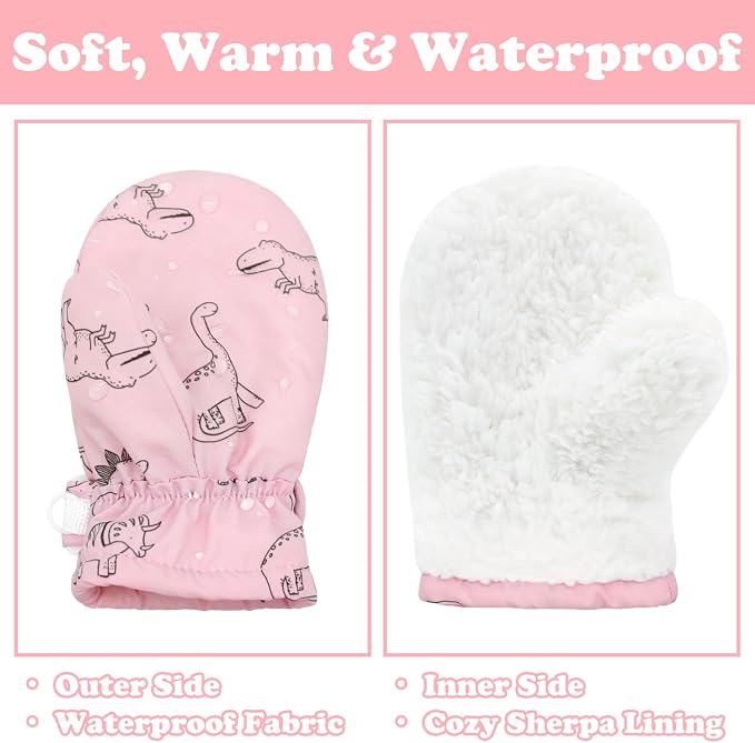 Sarfel Toddler Mittens Waterproof Toddler Gloves Baby Winter Mittens Toddler - Image 5