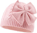 JANGANNSA Winter Warm Knitted Baby Hat for Girls Cotton Lined Infant Toddler Hat Autumn Cute Bow Classic Girls Beanie 0-6Y