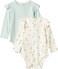 Amazon Essentials Baby Girls' Long-Sleeved Ruffle Bodysuits by AmazonEssentials