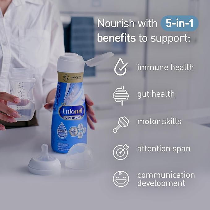Enfamil Optimum (Enspire) Ready-to-Feed Baby Formula, Our Closest to Breast Milk, Brain-Building DHA, 32 Fl Oz