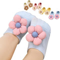 4Packs Baby Girls Socks, Flower Non-Slip Grips by KEAINVRN