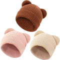 Baby Beanie Cute Toddler Winter Hat 3 Pack Soft Double Layers Knit Warm Cap by YukiniYa