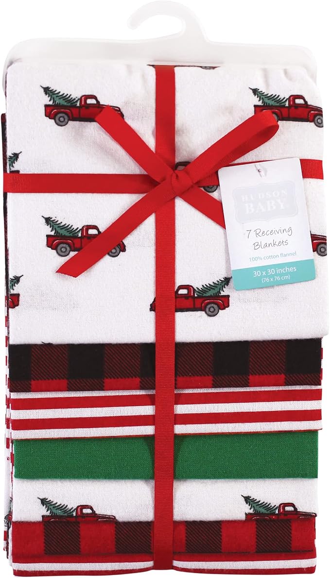 Little Treasure Hudson Baby Cotton Poly Flannel Receiving Blankets Multipack - Image 2
