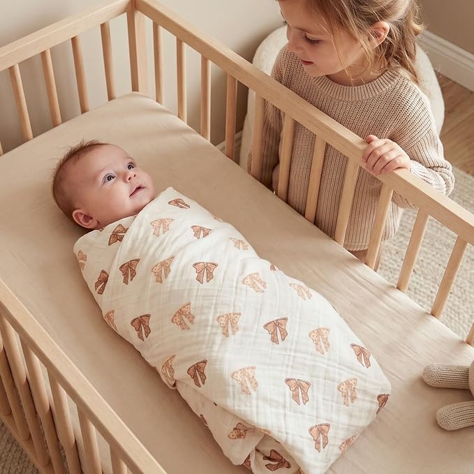 Muslin Swaddle Blankets for Newborn, Cotton Receiving Blanket | 4 Pack 100% - Image 9