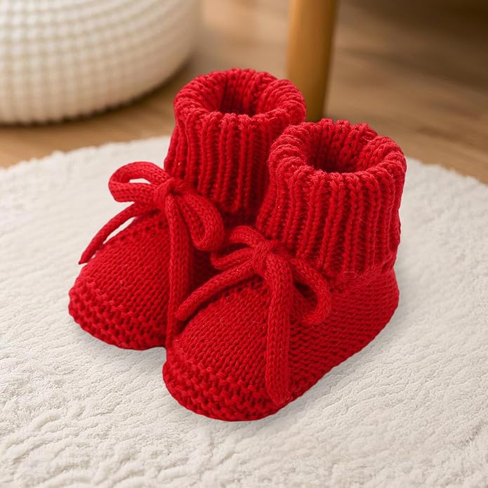 DSORVICD Newborn Baby Boys Girls Knitted Booties Soft Sole Shoes Socks - Image 2