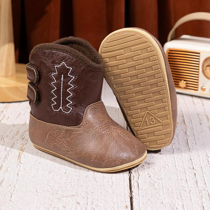 HsdsBebe Baby Boys Girls Western Cowboy Boots Infant Moccasins High Top Booties - Image 3