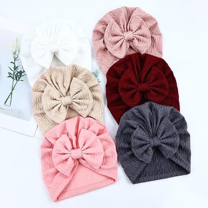 Cinaci 6 Pack Nursery Hospital Caps Bonnets Beanies Headwraps Turban Hats - Image 8