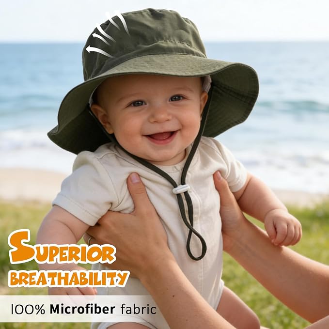 Baby Toddler Sun Hat, Boys Girls Adjustable Bucket Hat - Image 4