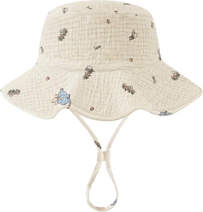 Muslin Baby Sun Hat Sun Protection Baby Toddler Bucket Hats by HONGTEYA