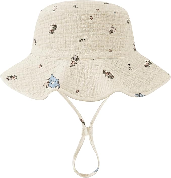 Muslin Baby Sun Hat Sun Protection Baby Toddler Bucket Hats by HONGTEYA