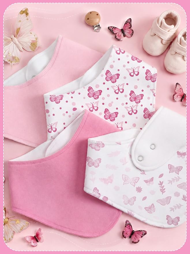 4 Pcs Baby Bandana Bib Cute Baby Nursery Decor Cotton Newborn Infant Feeding - Image 3