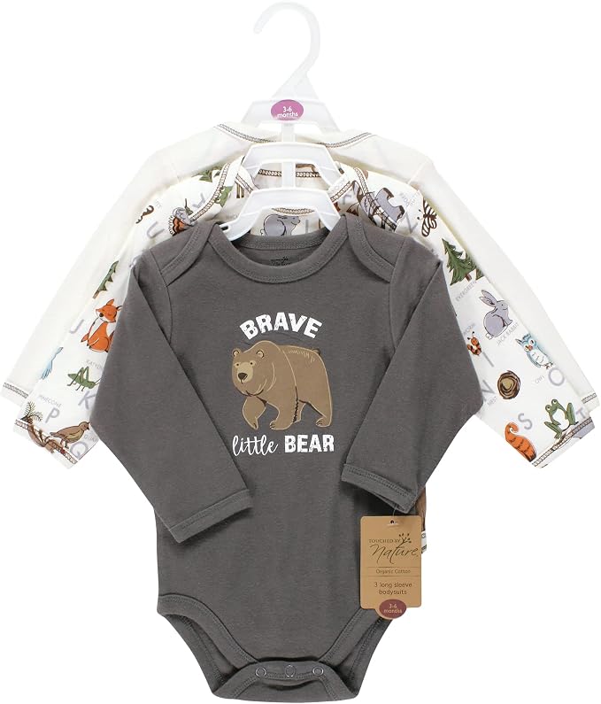 Touched by Nature Unisex Baby Organic Cotton Long-Sleeve Bodysuits - Image 2