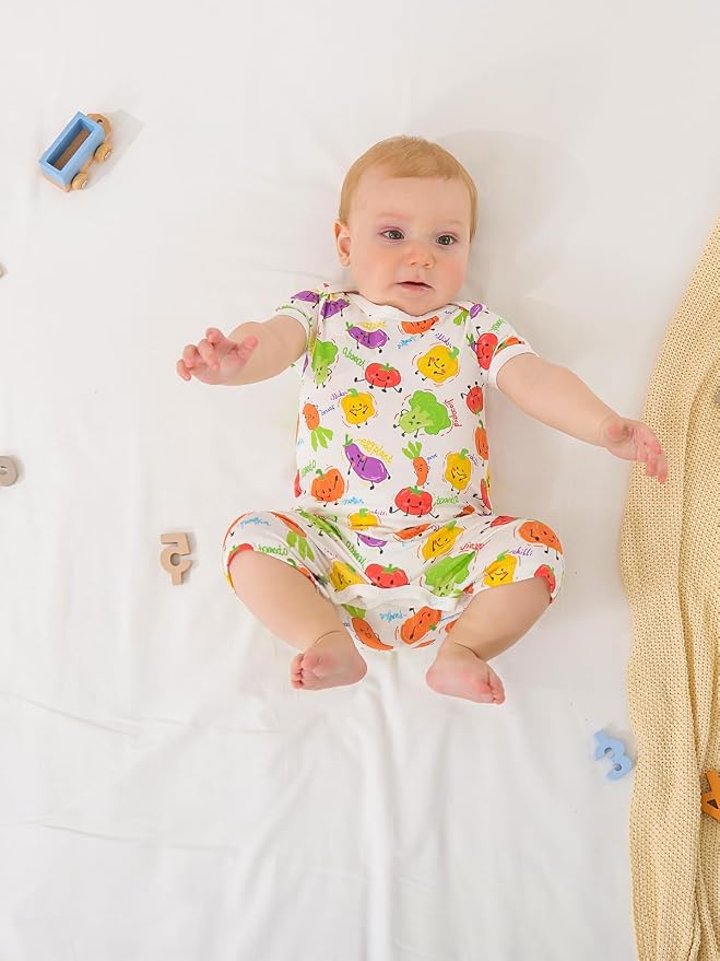 GUISBY Baby Rayon Romper Pajamas, 0-24M | Silky Soft Feel，Snap Closure，Footless - Image 5