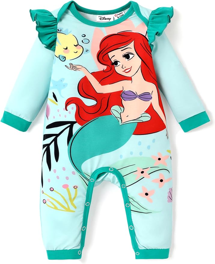 Disney Stitch Princess Minnie Winnie Marvel Baby Girls Ruffle Long Sleeve by Disney