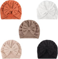 DRESHOW BQUBO 5 Pieces Newborn Baby Turban Hats Bow Baby Infant Beanie by DRESHOW